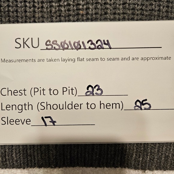 Mustard Seed Womens Gray Pearl Embellished Long Sleeve Knit Sweater Size M - Picture 10 of 11